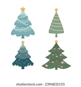 Collection of Christmas tree decorations. Illustrations vector