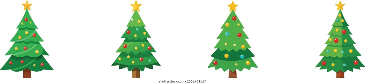  Collection of Christmas tree design set.