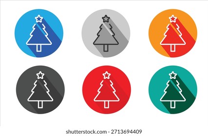 Collection of Christmas tree icons vector.