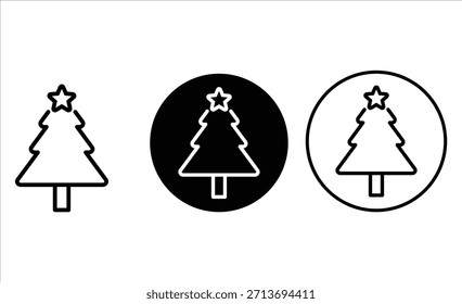Collection of Christmas tree icons vector.