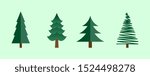 Collection of Christmas tree, modern flat design - vector illustration.