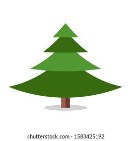 Collection of Christmas tree, modern flat design.