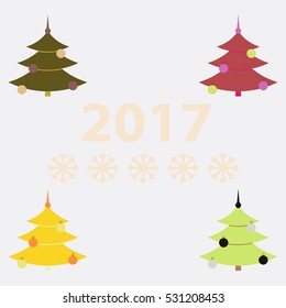 collection of christmas tree Vector illustration christmas tree decorated with balls