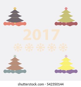 collection of christmas tree Vector illustration christmas tree with star