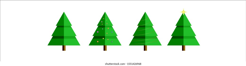 A collection of christmas trees containing decorations