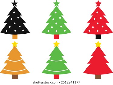 collection of Christmas trees in different colors