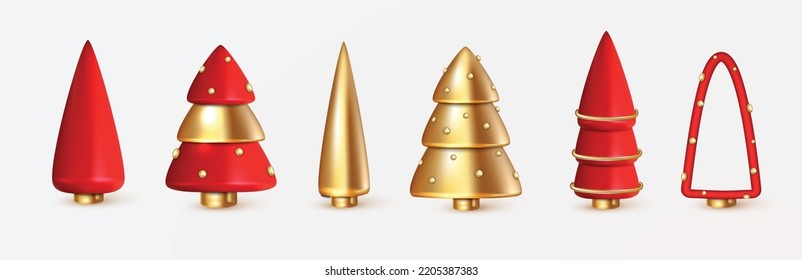 Collection of Christmas trees. Holiday elements for Holiday banner, flyer, greeting card.