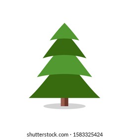 Collection of Christmas trees, modern flat design.