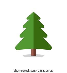 Collection of Christmas trees, modern flat design.