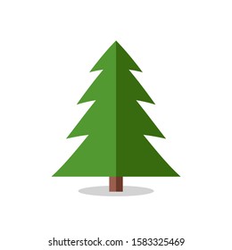 Collection of Christmas trees, modern flat design.