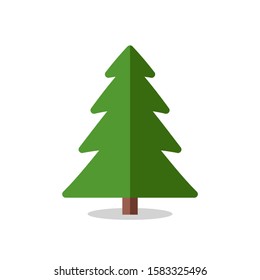 Collection of Christmas trees, modern flat design.