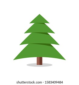 Collection of Christmas trees, modern flat design.