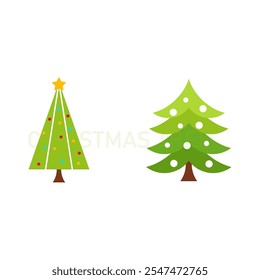 Sammlung von Weihnachtsbäumen. modernes Flachdesign. Vektorgrafik