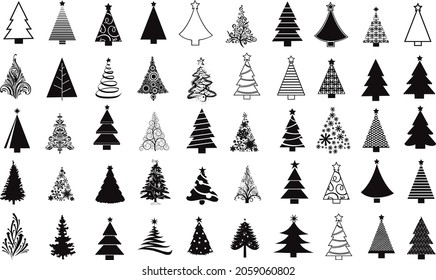 Collection of Christmas trees, Set of Christmas trees