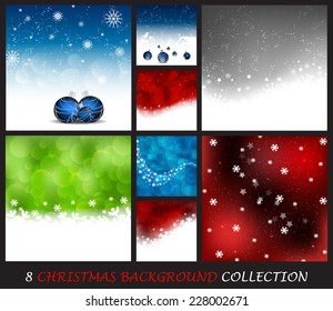 A collection of Christmas vector background, design for greeting card 