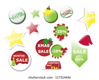 Collection of christmas vector sale tags and labels