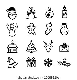 Collection of Christmas and winter icons