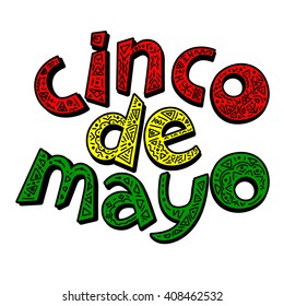 Collection of Cinco de Mayo design elements.
 Vector mexican lettering design