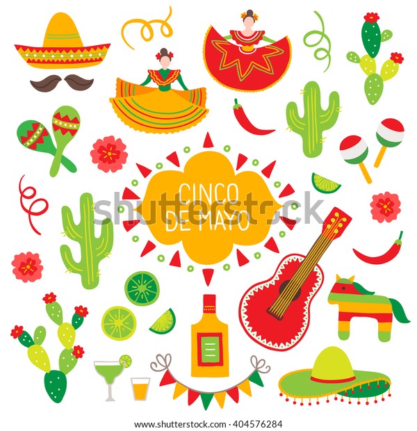 Collection Cinco De Mayo Design Elements Stock Vector (Royalty Free ...