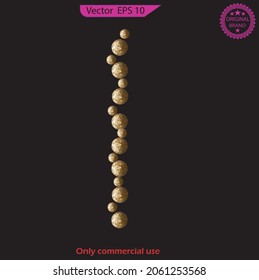 Collection of circle gold elements, vector. 