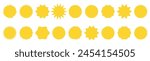 Collection circle postage stamps. Banners, insignia, logos, icons, labels and badges set. Vector icons design elements.