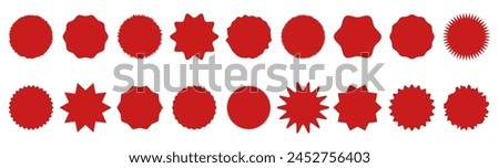Collection circle postage stamps. Banners, insignia, logos, icons, labels and badges set. Vector icons design elements.