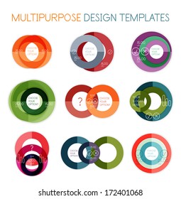 Kollektion kreisförmiger, multifunktionaler Geschäftsdesign-Vorlagen