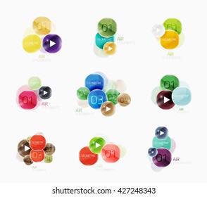 Collection of circle web boxes. Vector illustration