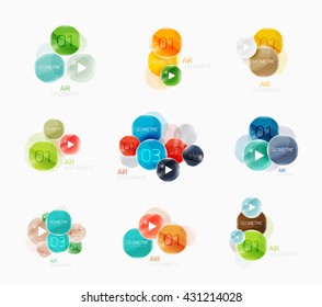 Collection of circle web boxes. Vector illustration