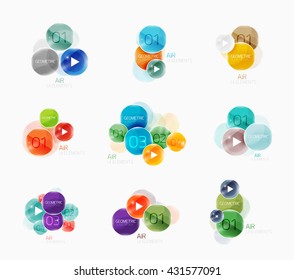 Collection of circle web boxes. Vector illustration