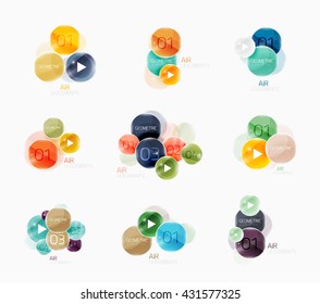 Collection of circle web boxes. Vector illustration