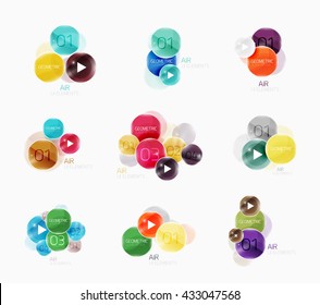 Collection of circle web boxes. Vector illustration