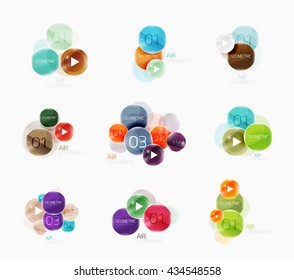 Collection of circle web boxes. Vector illustration