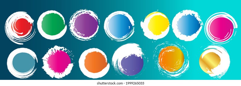 a collection of circles set of artistic chalk charcoal pencils with different color gradation patterns can be edited vector eps 10