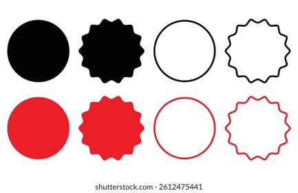 Collection of circular badge shape vector illustration