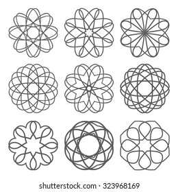 Collection Circular Patterns Stock Vector (Royalty Free) 323968169 ...