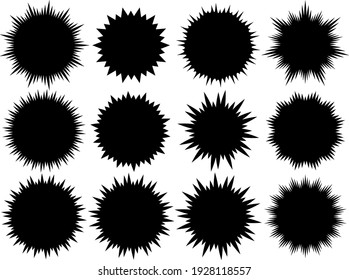 A collection of circular radial flash designs