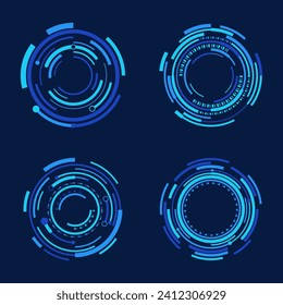 Collection of circular shape future hud interface designs