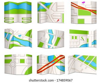 Collection of city navigational maps.
