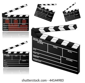 collection of clap boards in vector art