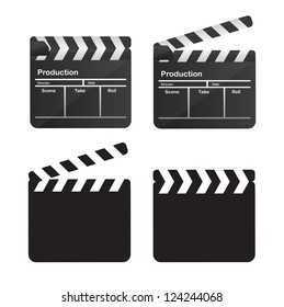 collection of clappers over white background vector illustration