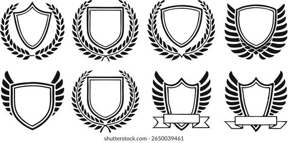 Coleção de projetos de escudo heráldico clássico