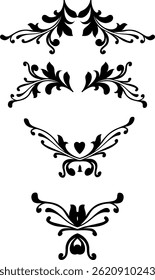 A collection of classic ornamental dividers perfect for vintage-themed projects, invitations, and certificates.