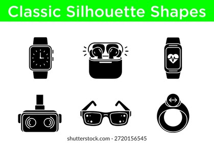 Coleção de formas de silhueta clássicas