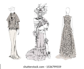 Dress Sketch Images Stock Photos Vectors Shutterstock