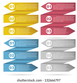 collection of clean design of one two three step. Vector