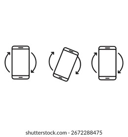 Uma coleção de ícones limpos e modernos projetados para aplicativos móveis, com várias rotações e movimentos direcionais para navegação e controle intuitivos da interface do usuário.