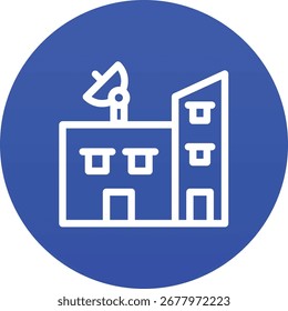 Una colección de íconos limpios y modernos que representan una estación de noticias, perfecta para la difusión, los medios de comunicación y los diseños digitales e impresos relacionados con el periodismo.