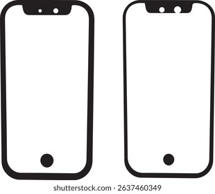 A collection of clean, modern smartphone outlines for various design needs