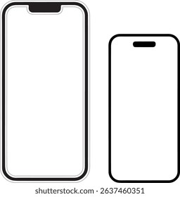A collection of clean, modern smartphone outlines for various design needs